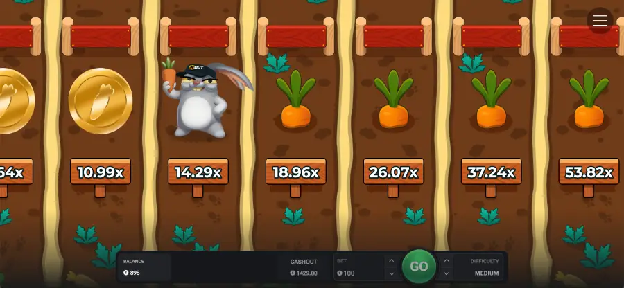 Rabbit Road demo free play with carrots and cashout feature Rabbit Road demo free play with carrots and cashout feature
