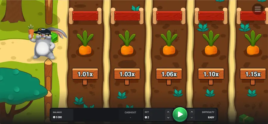 Rabbit road crash game demo with difficulty levels and multipliers Rabbit road crash game demo with difficulty levels and multipliers